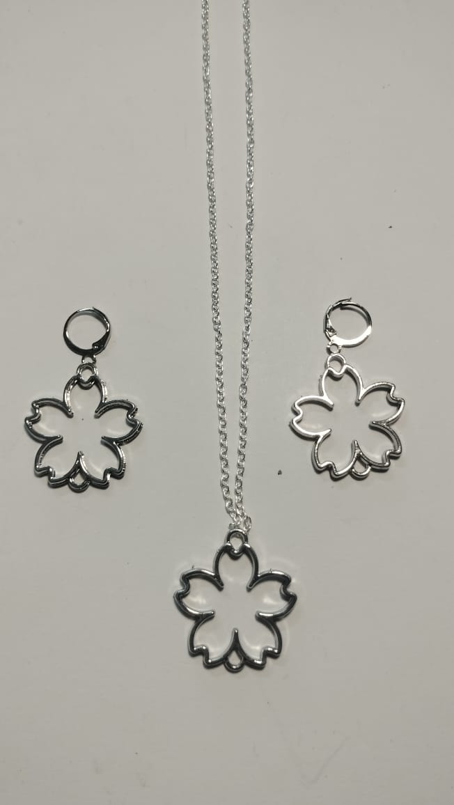 Earring Pendant Bezel Set silver