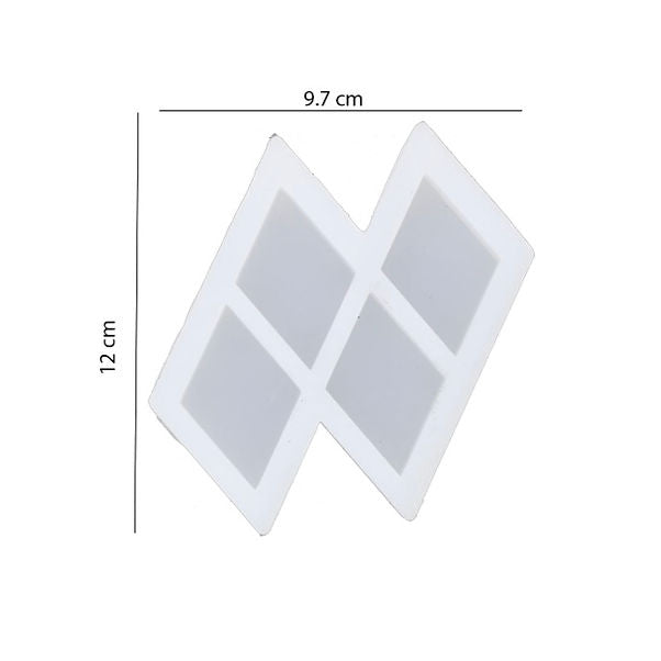 4 cavity Kaju Karli Candle Mould - Mithai Mould - Image 2