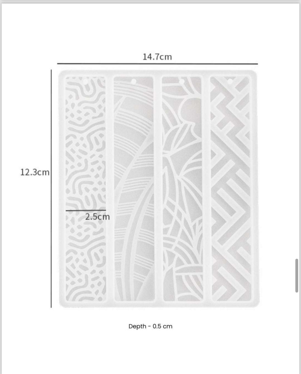 4 in 1 textured book mark mould