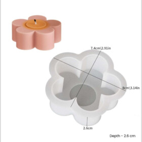 5 leaf flower candle mould