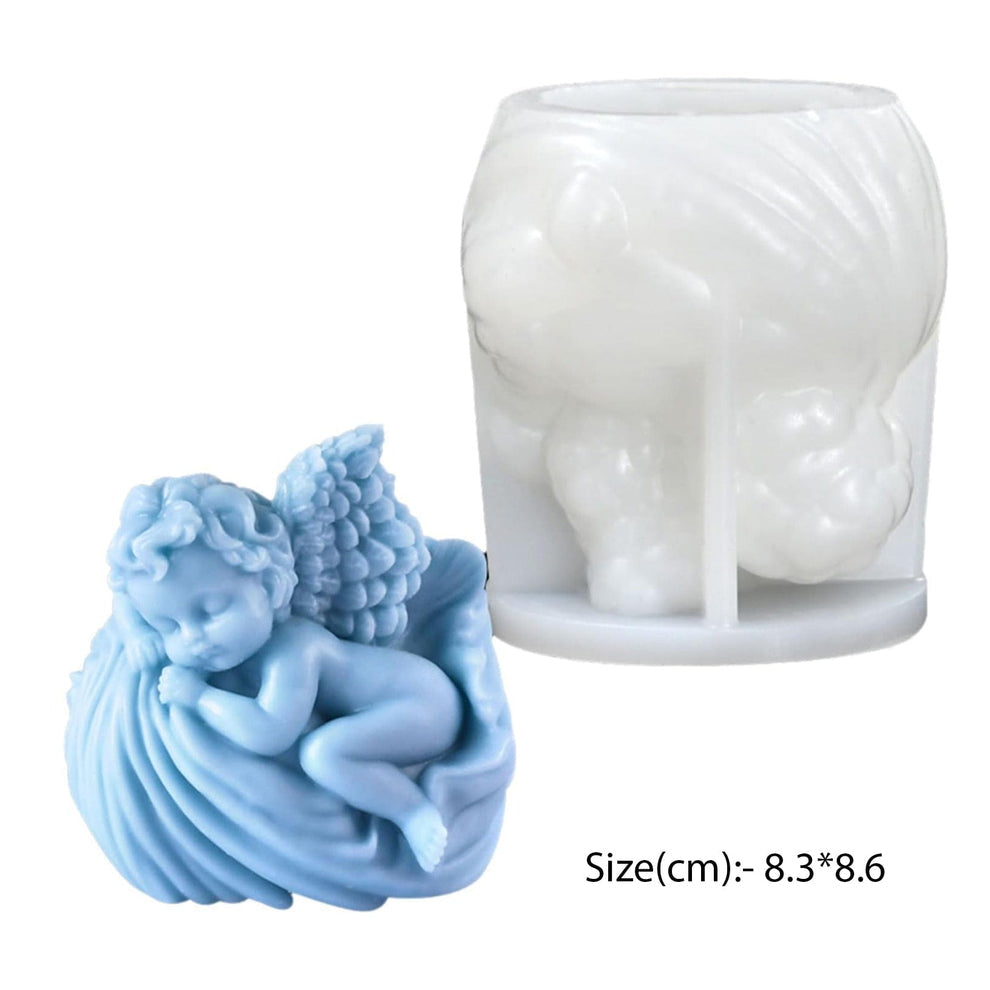 Little Baby Cupid Slipping Statue Candle Mould