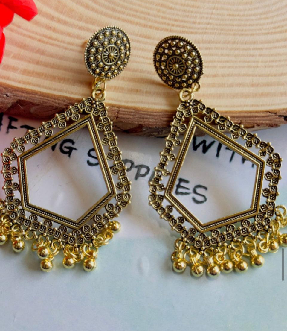 Resin jhumka base golden