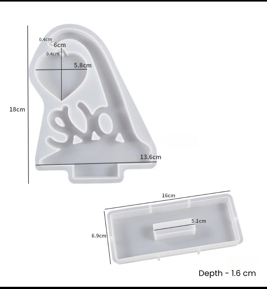 3D Love Heart Keychain Mould - Image 3