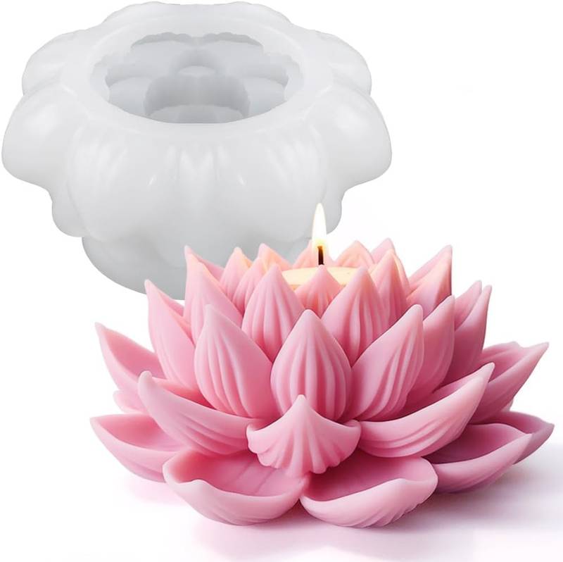 3D Lotus Candle Mould (109) - Image 2