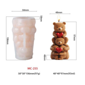 3D Teddy Bear Candle Mould (255)