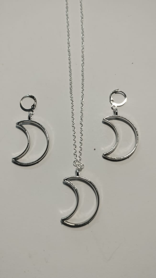 Earring Pendant Bezel Set silver